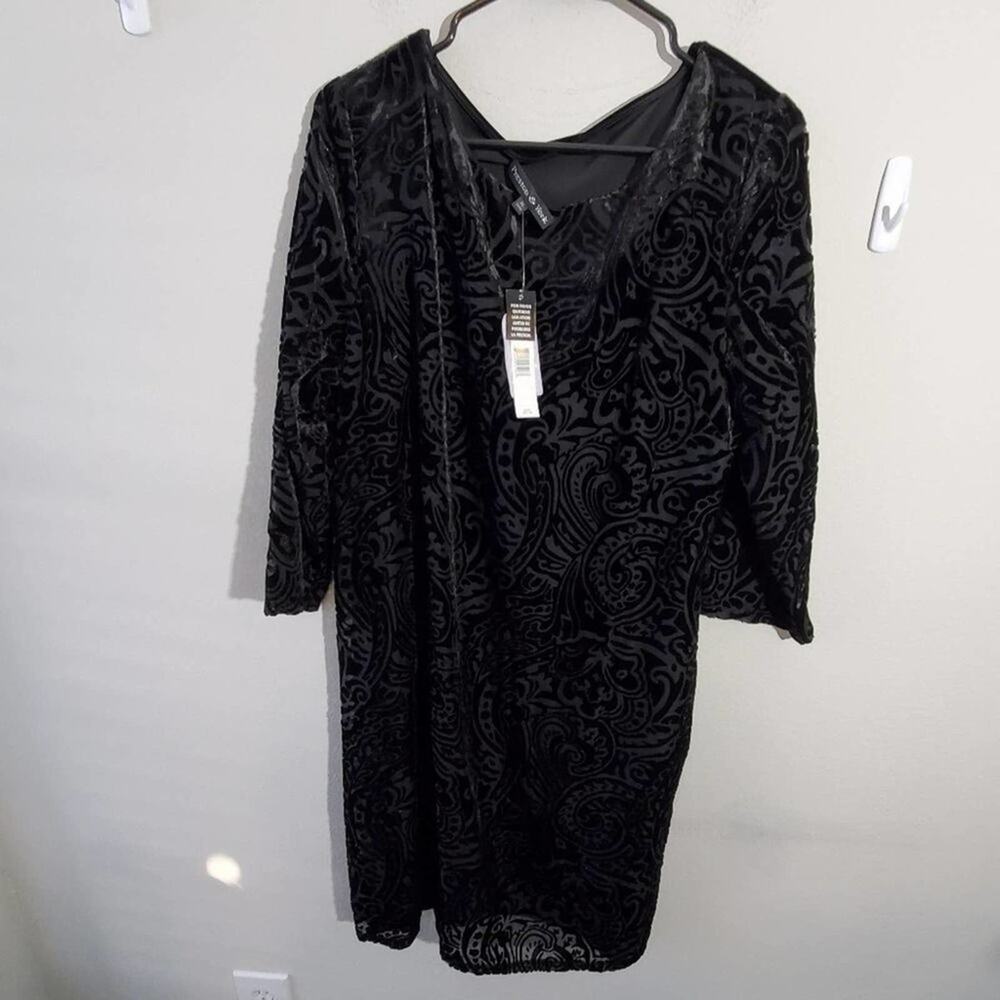 Preston & York Velvet Floral Dress - Size XL